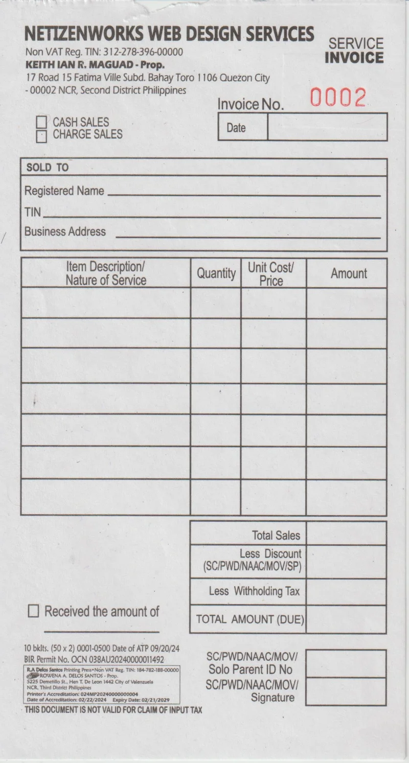 Service Invoice 0002